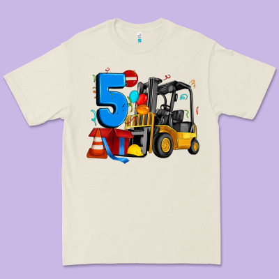 Forklift Birthday Five Premium Tee Designed By Artiststas