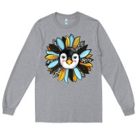 Heather Grey penguin sunflower Long Sleeve Tee - RanaPortraitStore