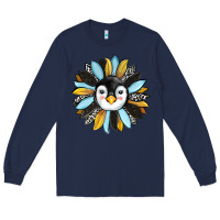 Navy penguin sunflower Long Sleeve Tee - RanaPortraitStore