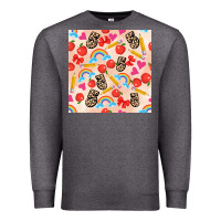 Charcoal Heather back to school seamless pattern 5 (3600x3600) Premium Sweatshirt - AdoDesignShop