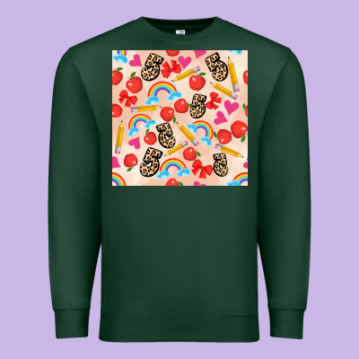 Back To School Seamless Pattern 5 (3600x3600) Premium Sweatshirt Designed By Adodesignshop