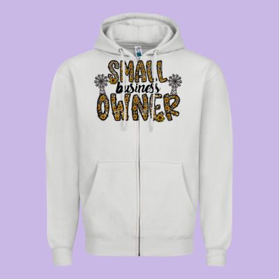 Small Business Owner Zipper Hoodie Designed By Cowhidedigitalart