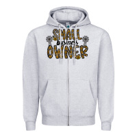 Heather Grey small business owner Zipper Hoodie - CowhideDigitalArt