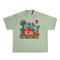 Oil Green life is better in the country Urban Heavy Tee - Zillion Design Studio
