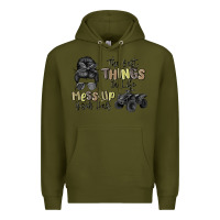 Army Green the best things in life mess up your hair Premium Hoodie - MaliasSmallBusiness
