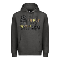 Charcoal Heather the best things in life mess up your hair Premium Hoodie - MaliasSmallBusiness