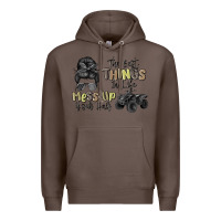 Coffee the best things in life mess up your hair Premium Hoodie - MaliasSmallBusiness