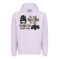 Lilac the best things in life mess up your hair Premium Hoodie - MaliasSmallBusiness