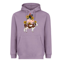 Lavender western farm life cow pig rooster with sunflowers Heavyweight Hoodie - Artiststas