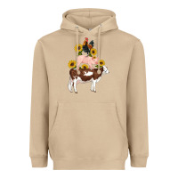 Mushroom western farm life cow pig rooster with sunflowers Heavyweight Hoodie - Artiststas