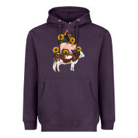 Plum western farm life cow pig rooster with sunflowers Heavyweight Hoodie - Artiststas