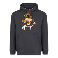 Smoke western farm life cow pig rooster with sunflowers Heavyweight Hoodie - Artiststas