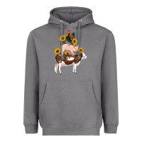 Storm western farm life cow pig rooster with sunflowers Heavyweight Hoodie - Artiststas
