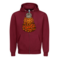 Burgundy pumpkin halloween Zipper Hoodie - RacoonDesign