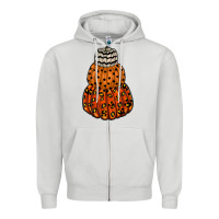 Dove Grey pumpkin halloween Zipper Hoodie - RacoonDesign