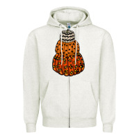 Oatmeal Heather pumpkin halloween Zipper Hoodie - RacoonDesign