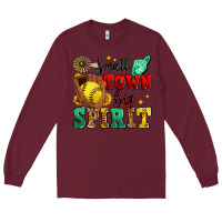 Burgundy small town big spirit softball Long Sleeve Tee - Zillion Design Studio