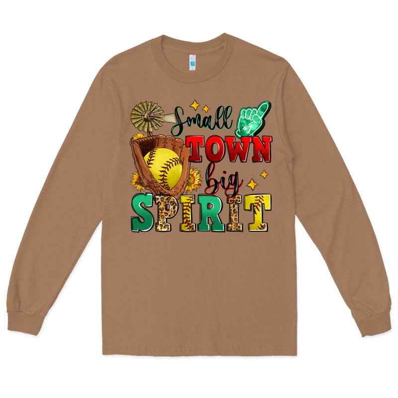 Small Town Big Spirit Softball Long Sleeve Tee by Zillion Design Studio | Teevron