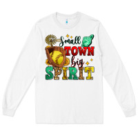 White small town big spirit softball Long Sleeve Tee - Zillion Design Studio
