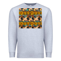 Heather Grey seamless poultry farm sunflowers chicken coop tumbler Premium Sweatshirt - Artiststas