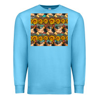 Ocean Blue seamless poultry farm sunflowers chicken coop tumbler Premium Sweatshirt - Artiststas