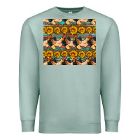 Seafoam seamless poultry farm sunflowers chicken coop tumbler Premium Sweatshirt - Artiststas