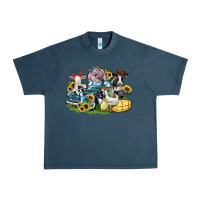 Midnight Navy farm animals truck Urban Heavy Tee - Zillion Design Studio