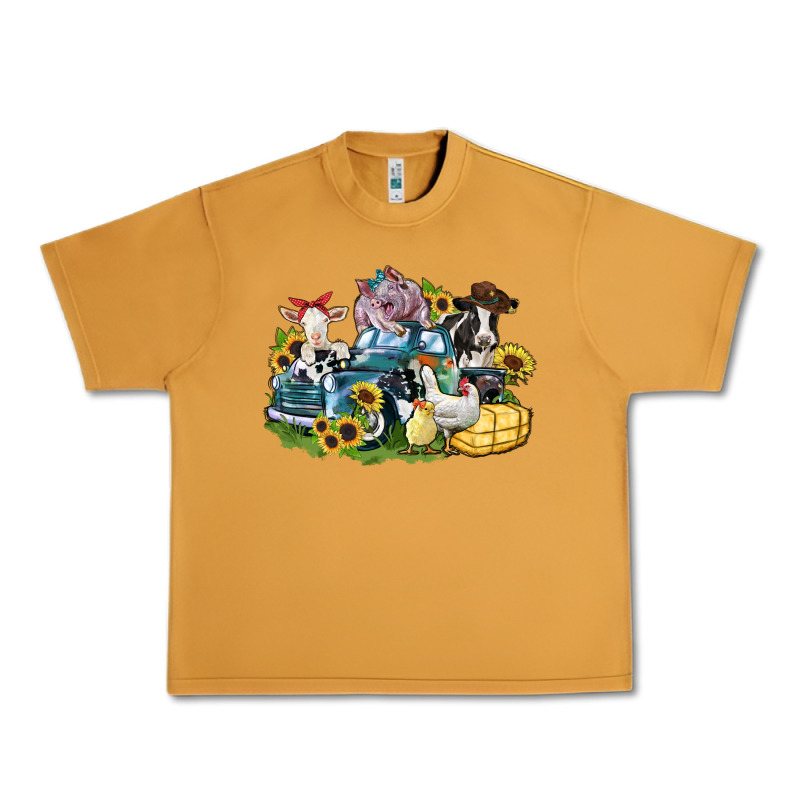 Farm Animals Truck Urban Heavy Tee by Zillion Design Studio | Teevron