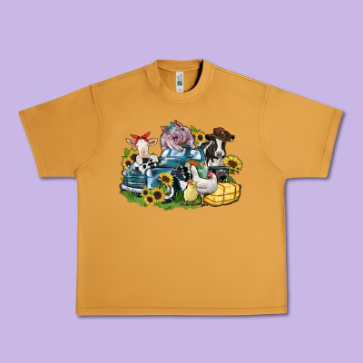 Farm Animals Truck Urban Heavy Tee Designed By Zillion Design Studio
