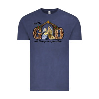Vintage Denim With God All Things Are Possible Vintage Tee - RanaPortraitStore