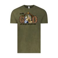 Vintage Olive With God All Things Are Possible Vintage Tee - RanaPortraitStore