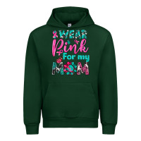 Forest Green I Wear Pink For My Mom Urban Hoodie - BundleAndBundleShop