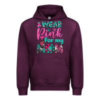 Mauve Wine I Wear Pink For My Mom Urban Hoodie - BundleAndBundleShop