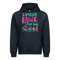 Navy I Wear Pink For My Mom Urban Hoodie - BundleAndBundleShop