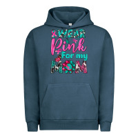 Pigment Midnight Navy I Wear Pink For My Mom Urban Hoodie - BundleAndBundleShop