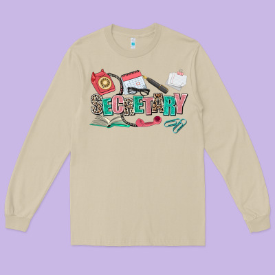 Secretary Long Sleeve Tee Designed By Adodesignshop