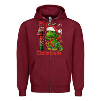 Burgundy my first christmas dragon Zipper Hoodie - FaDigitalArtStudio