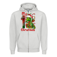 Dove Grey my first christmas dragon Zipper Hoodie - FaDigitalArtStudio