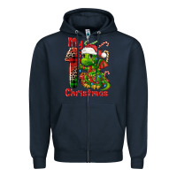 Navy my first christmas dragon Zipper Hoodie - FaDigitalArtStudio