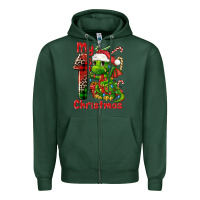 Sports Green my first christmas dragon Zipper Hoodie - FaDigitalArtStudio