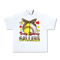 White busy raising ballers with baseball and softball Urban Heavy Tee - texasbilliewilder