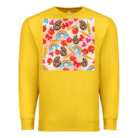 Lemon back to school seamless pattern 6 (3600x3600) Premium Sweatshirt - AdoDesignShop
