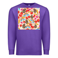Purple back to school seamless pattern 6 (3600x3600) Premium Sweatshirt - AdoDesignShop