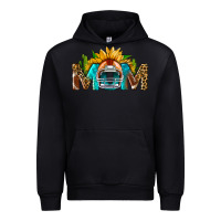 Black Football Mom Sunflower Leopard Urban Hoodie - BundleAndBundleShop