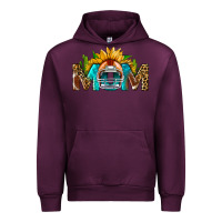 Mauve Wine Football Mom Sunflower Leopard Urban Hoodie - BundleAndBundleShop