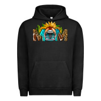 Pigment Black Football Mom Sunflower Leopard Urban Hoodie - BundleAndBundleShop