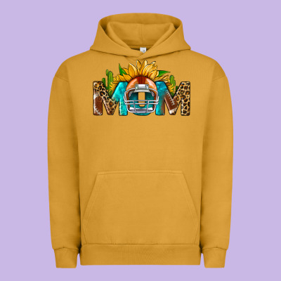 Football Mom Sunflower Leopard Urban Hoodie Designed By Bundleandbundleshop