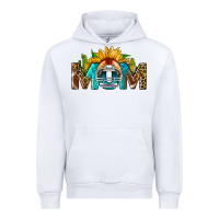 White Football Mom Sunflower Leopard Urban Hoodie - BundleAndBundleShop