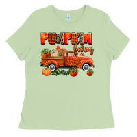 Matcha pumpkin farm truck Ladies Tee - AdoDesignShop