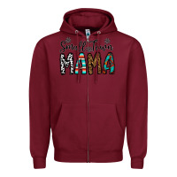 Burgundy small town mama Zipper Hoodie - CowhideDigitalArt